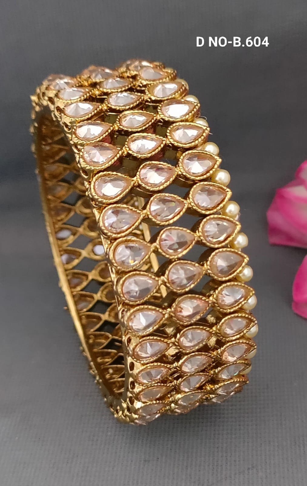Mehandi Polki Bangles Sku-B.604