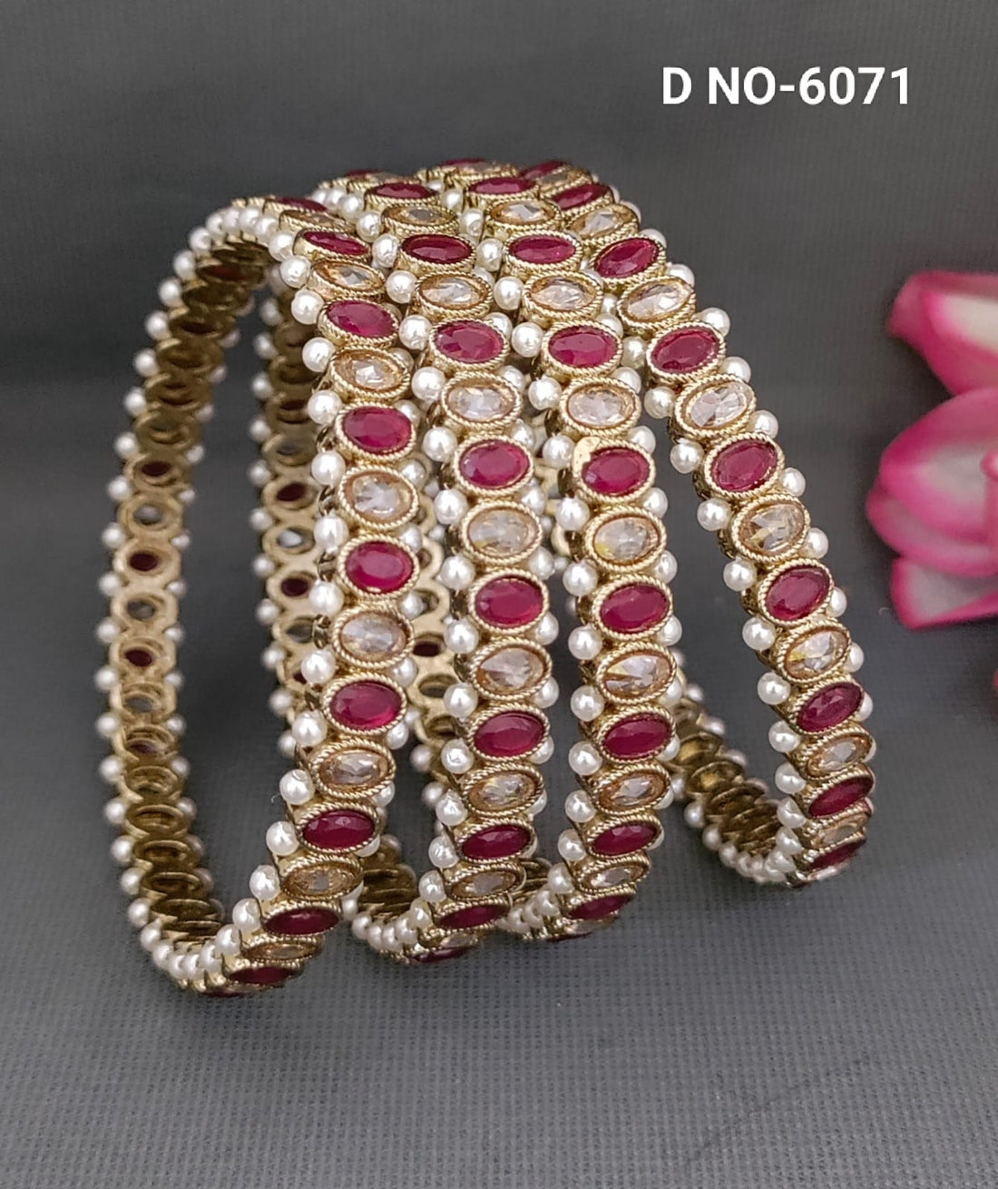 Mehandi Ruby Monalisa Polki Bangle SKU-6071