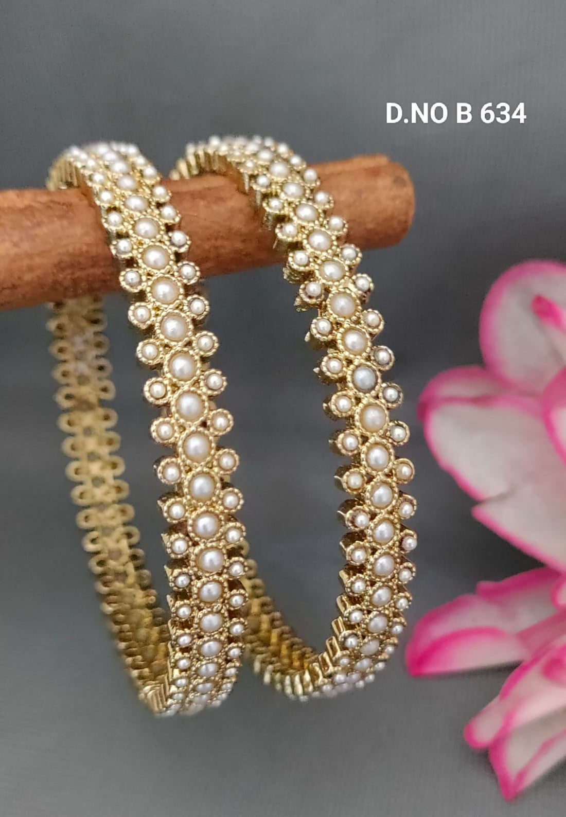 Mehandi Polki Bangles Sku-B.634