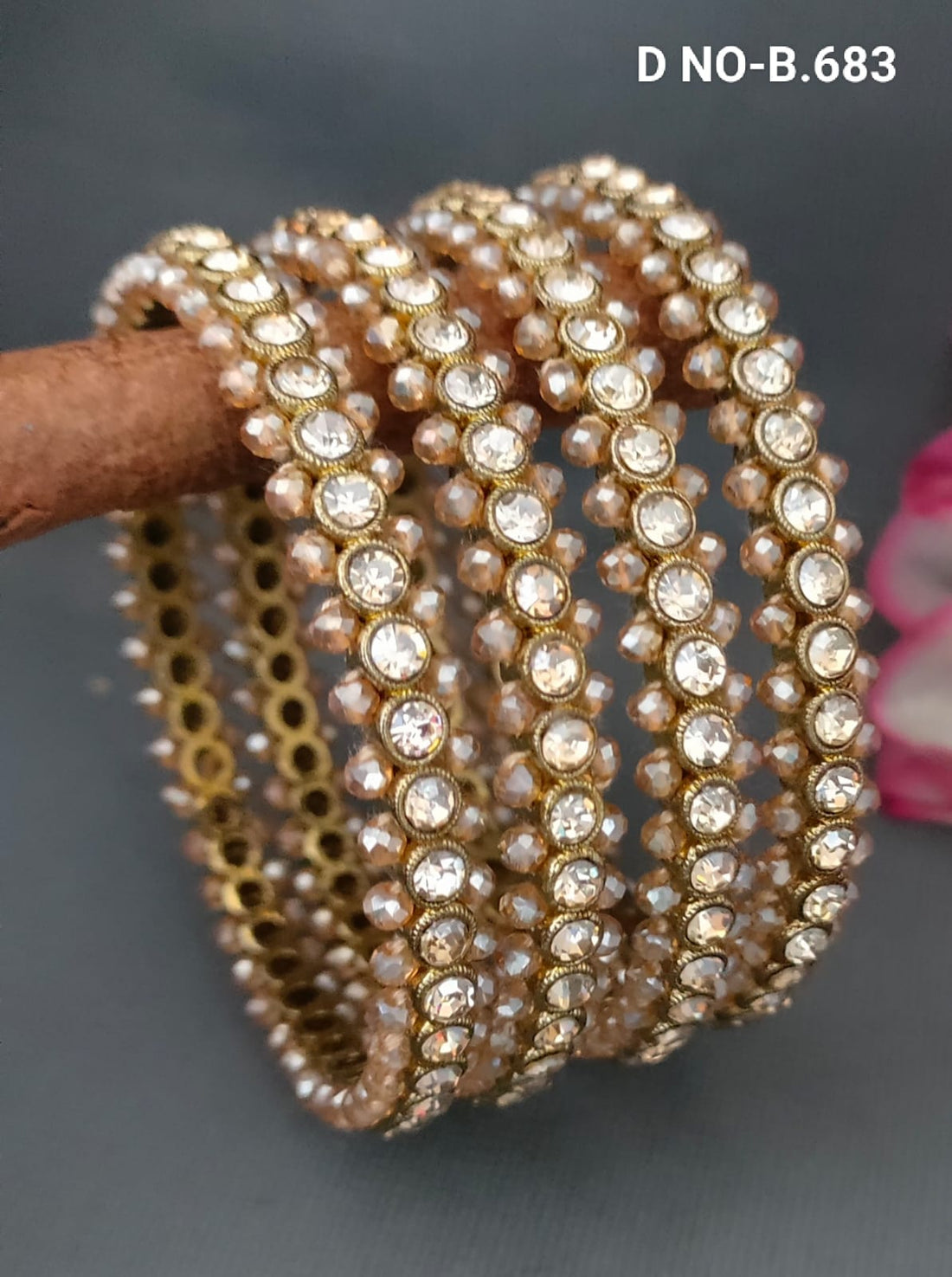 Mehandi Polki Bangles Sku-B.683