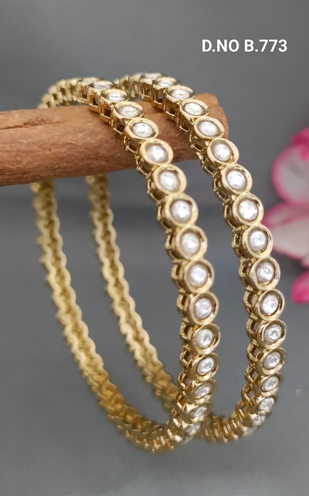 Mehandi Polki Bangles Sku- B.773