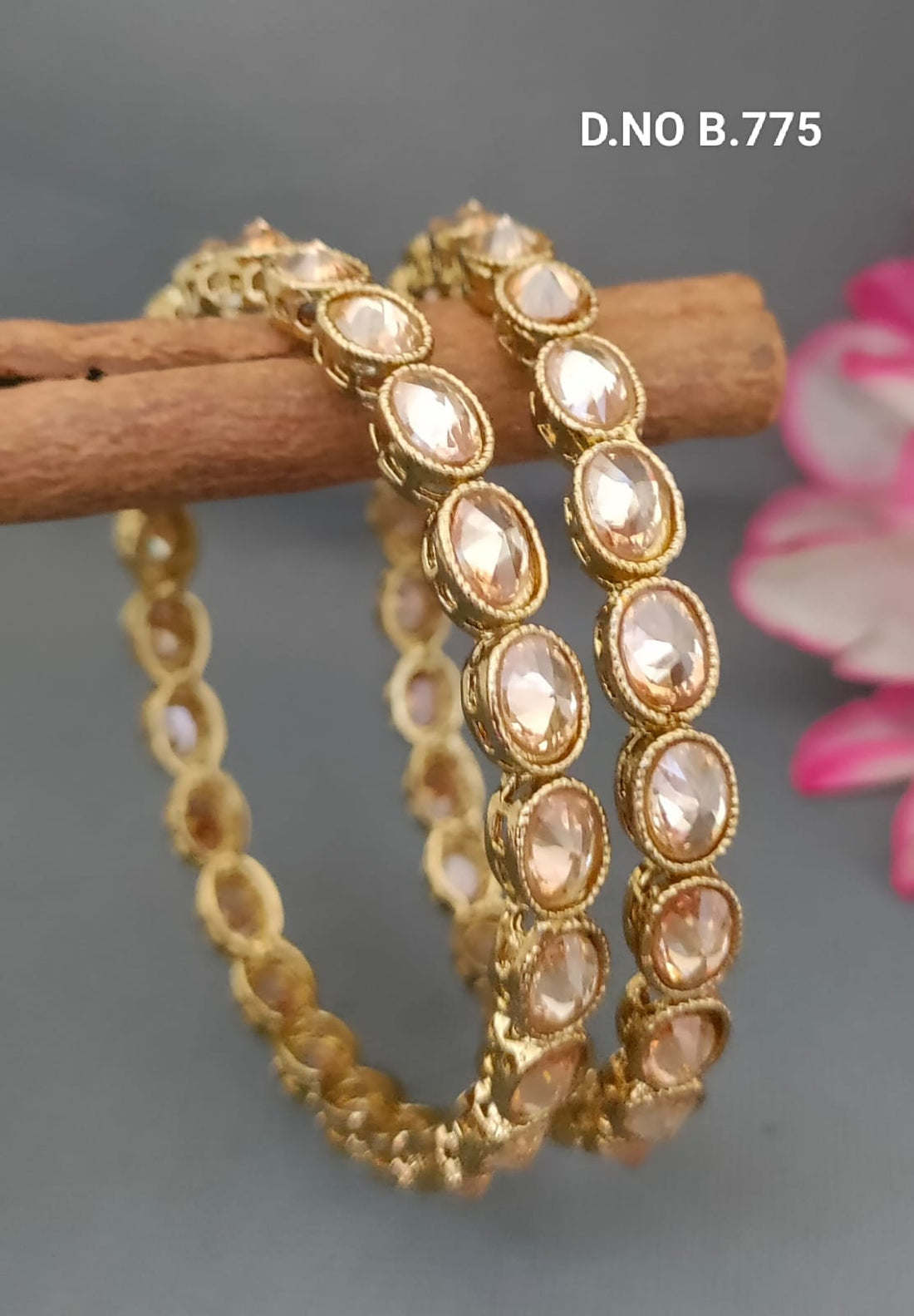 Mehandi Polki Bangles Sku- B.775