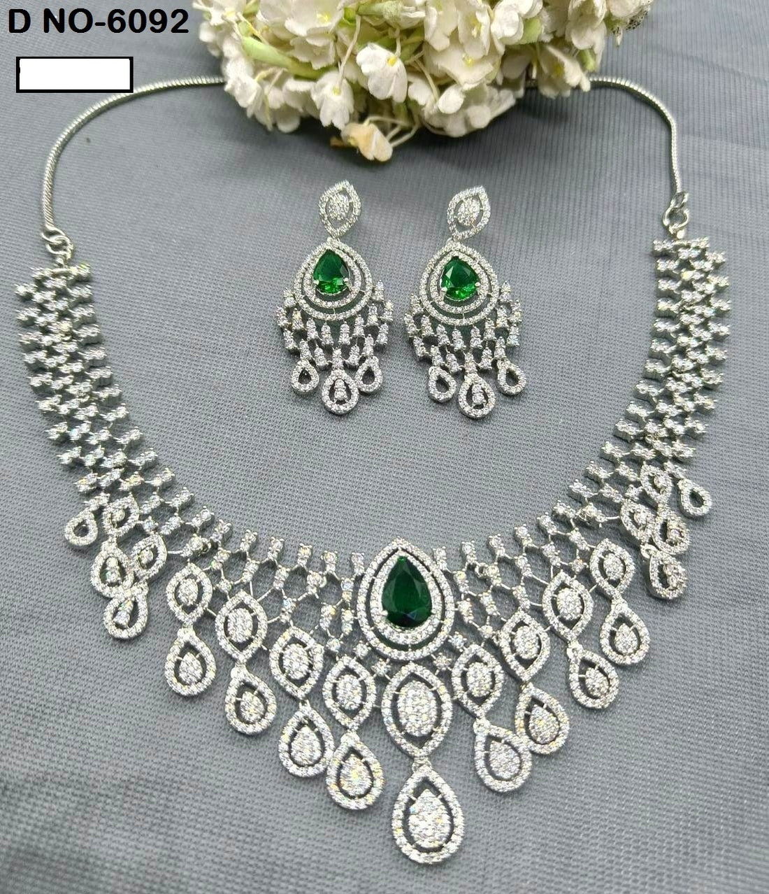 Diamond Necklace Rodium 6092 A C3