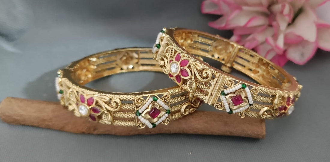 Heritage Swaroski Kundan Bangle SKU-4026