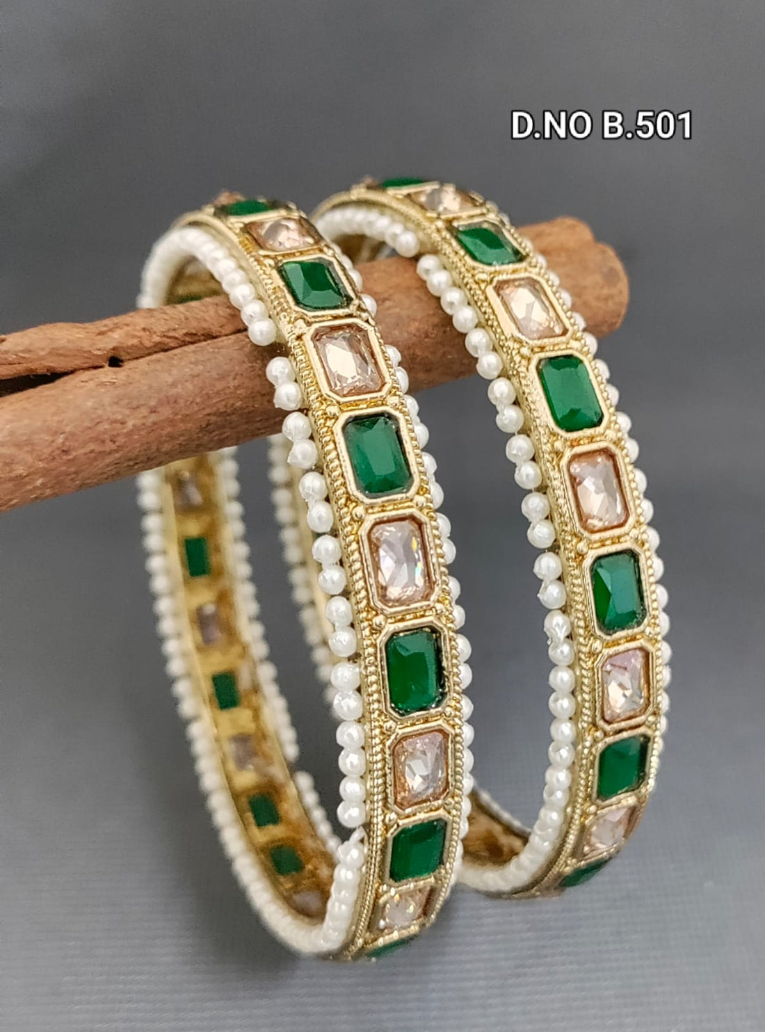Polki Mehandi  Bangles Sku-B.501