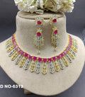 American Diamond Golden Necklace Sku- 6313 D5 - rchiecreation