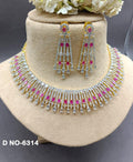 American Diamond Golden Necklace Sku- 6314 D5 - rchiecreation