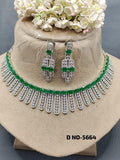 American Diamond Necklace Rodium Sku-5664 C3 - rchiecreation