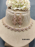 American Diamond Necklace Rosegold Sku 6031 C3 - rchiecreation