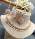 American Diamond Rose Gold Necklace Sku 6255 C3 rchiecreation