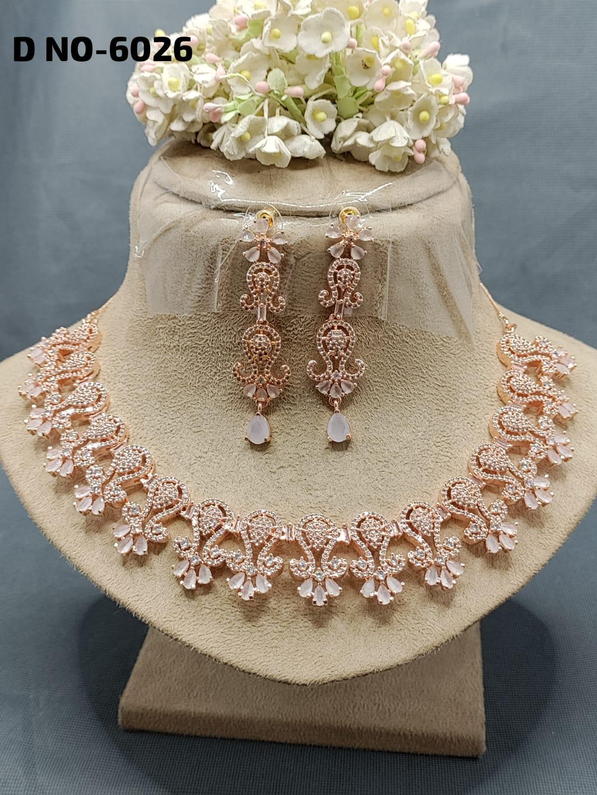 American Diamond Rose Gold Sku 6026 C3 - rchiecreation