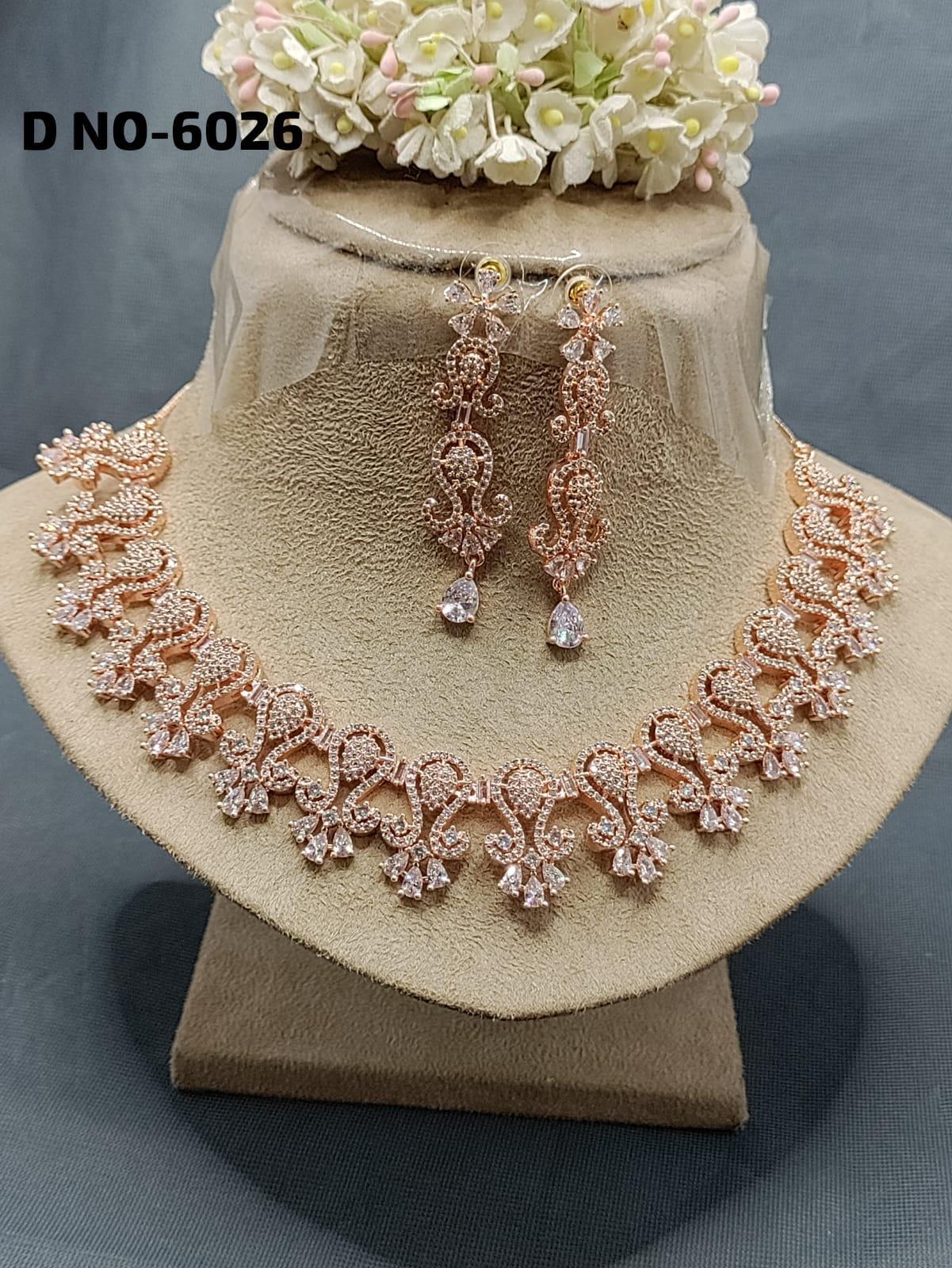 American Diamond Rose Gold Sku 6026 C3 - rchiecreation