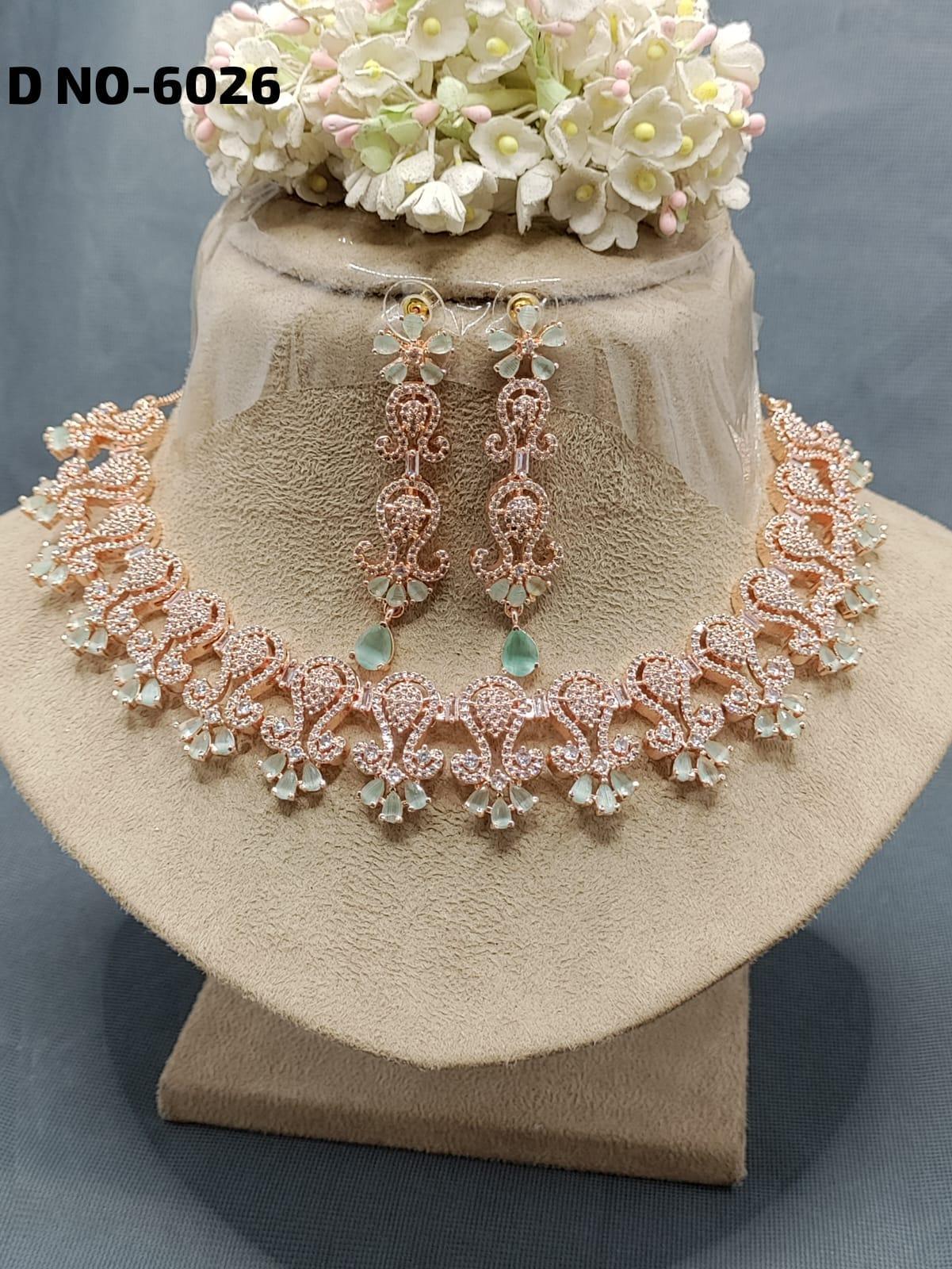 American Diamond Rose Gold Sku 6026 C3 - rchiecreation