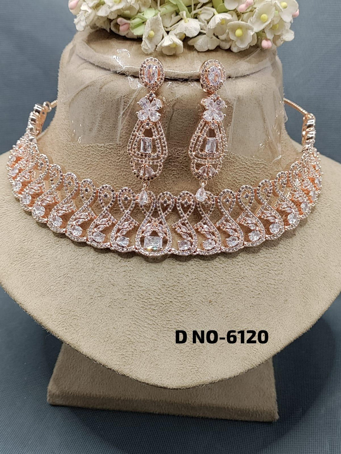 American Diamonds Necklace Rosegold sku 6120 C3 - rchiecreation