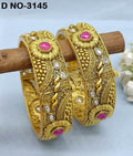 Antique Golden Bangles Sku-3145 D2 - rchiecreation