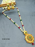 Antique Golden Long Mala Set Sku 6184 D3 - rchiecreation