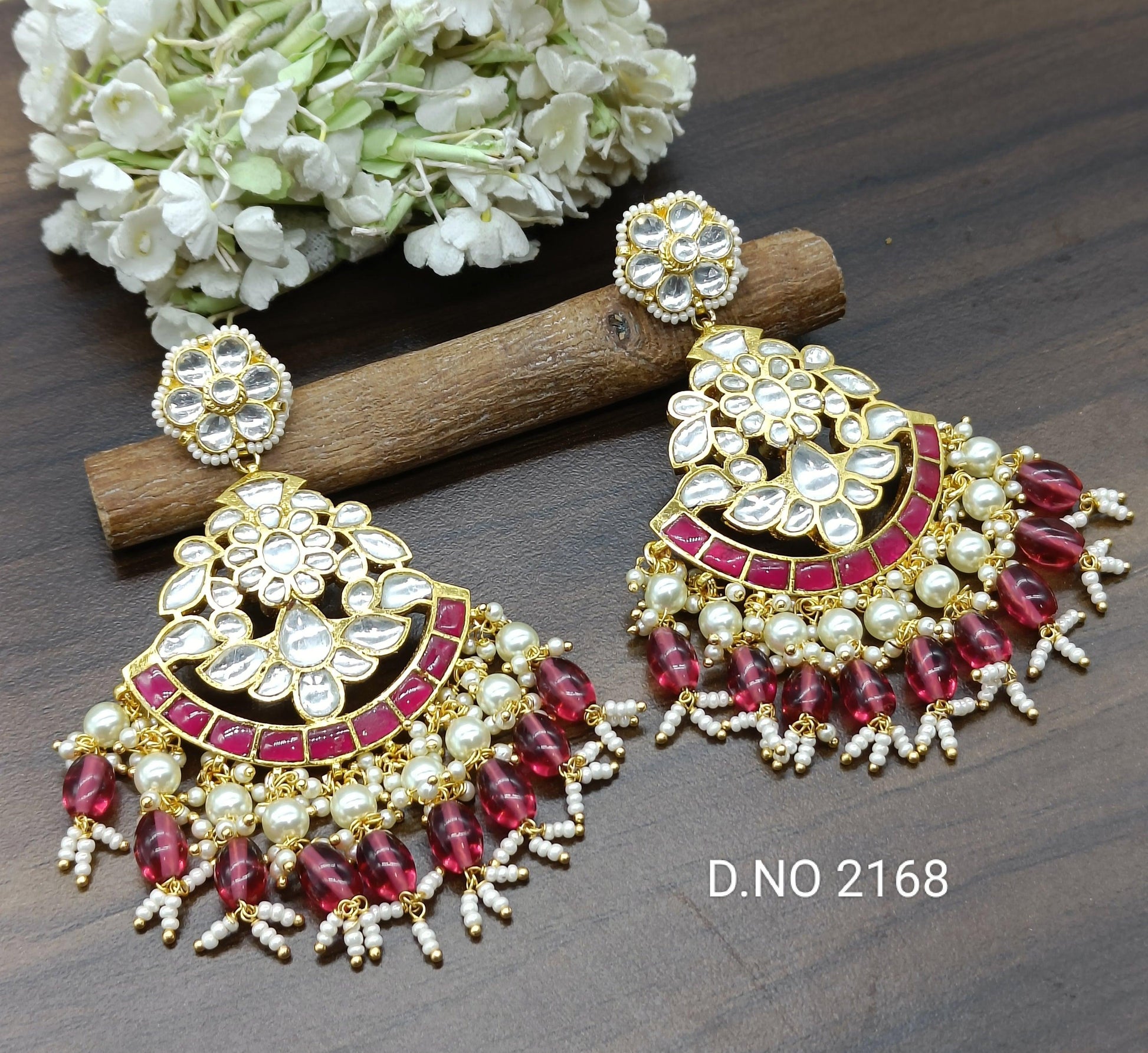 Beautiful Pachi Kundan Earrings Sku 2168 - rchiecreation