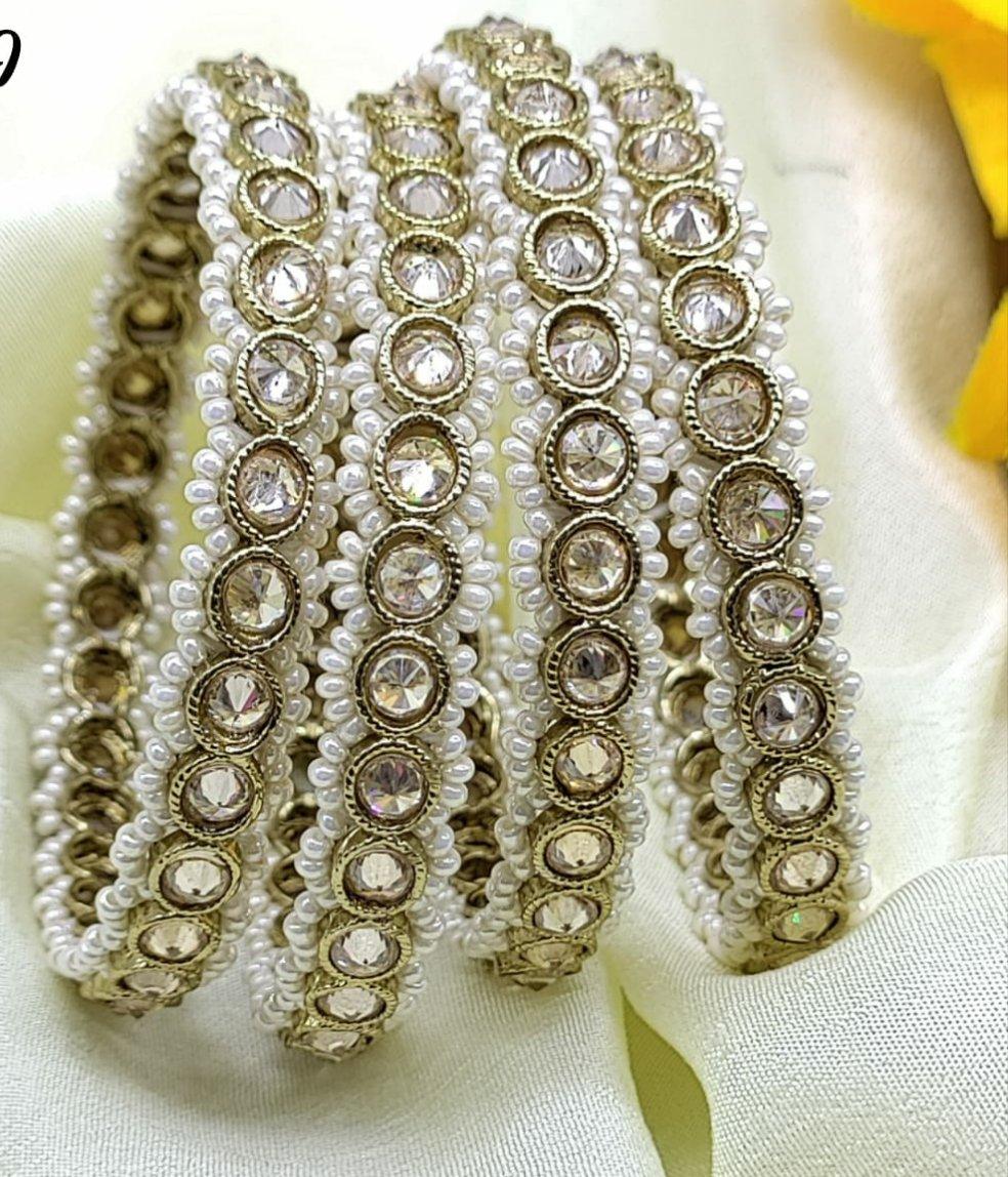 Beautiful Polki Bangles Sku 8684 G1 - rchiecreation