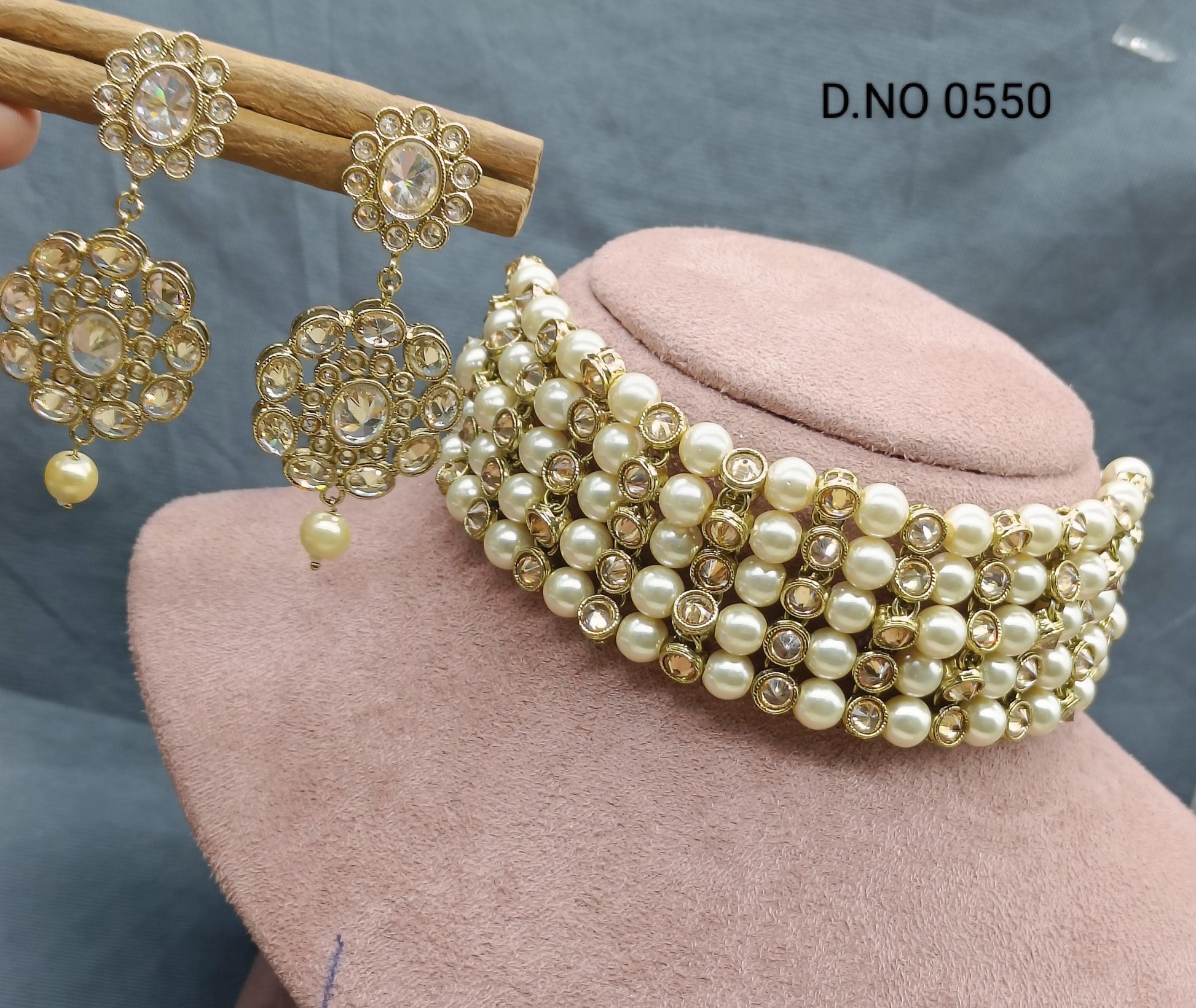 Bridal Choker Necklace Mehndi Set Sku 0550 B3 - rchiecreation