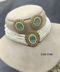 Choker Mehandi Necklace Set Sku 5748 B1 - rchiecreation