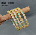 Cz Ad Golden Bangles-5030 C4 - rchiecreation