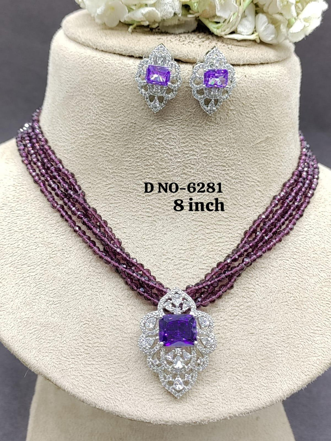 Cz Ad Monalisa Mala Long Necklace Sku 6281 D5 - rchiecreation