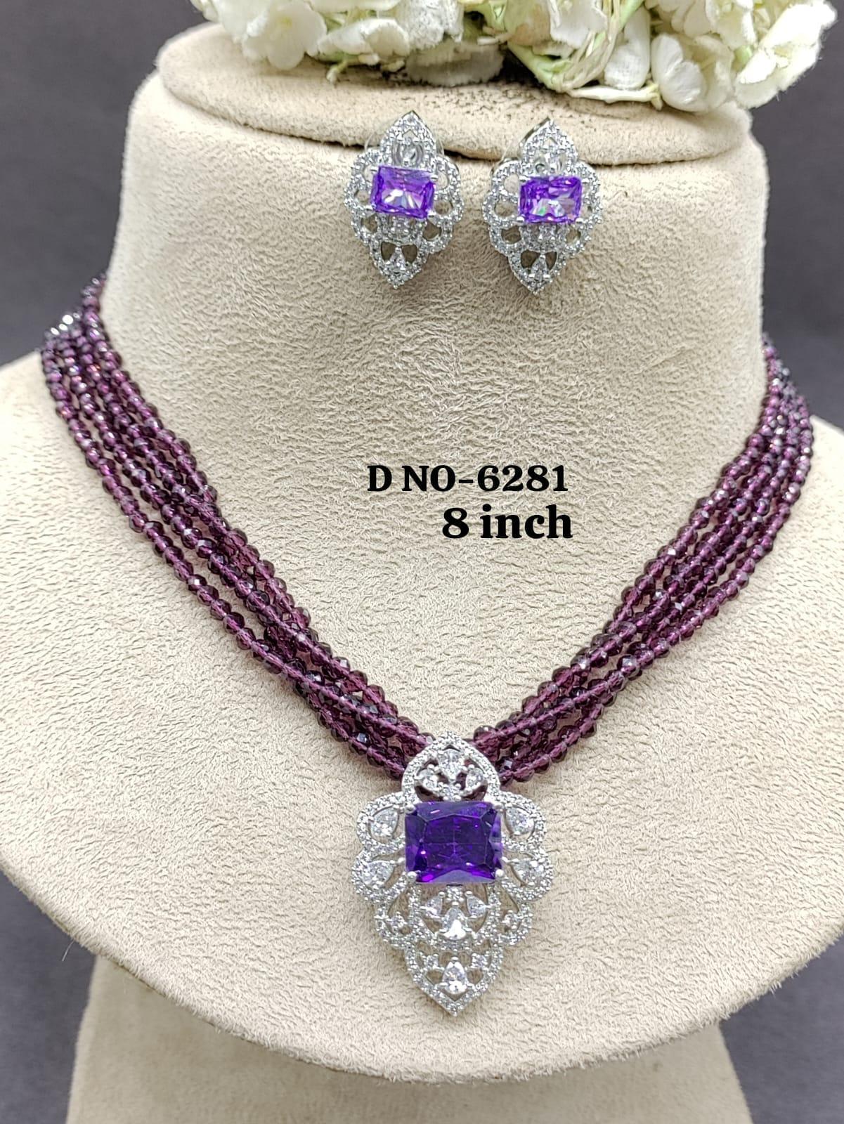 Cz Ad Monalisa Mala Long Necklace Sku 6281 D5 - rchiecreation