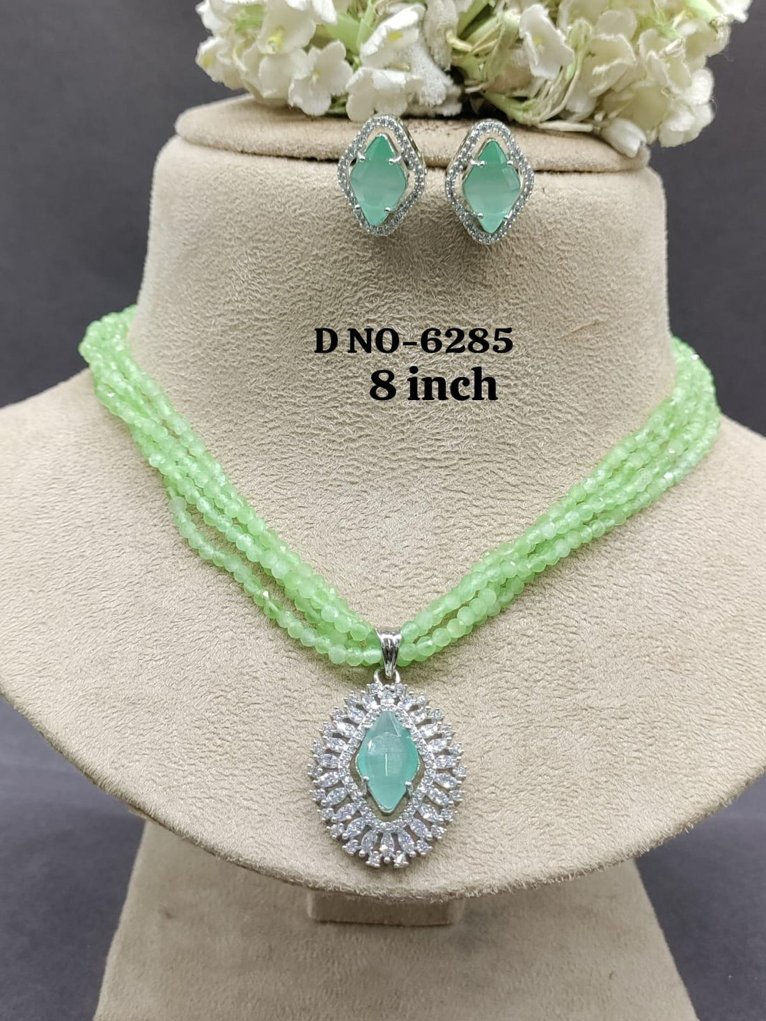 Cz Ad Monalisa Mala Long Necklace Sku 6285 D5 - rchiecreation
