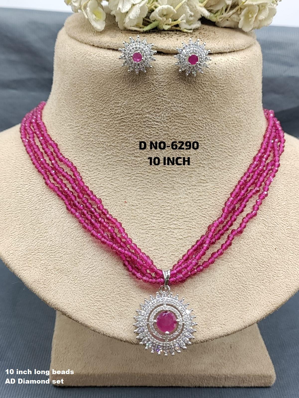Cz Ad Monalisa Mala Long Necklace Sku-6290 D5 - rchiecreation