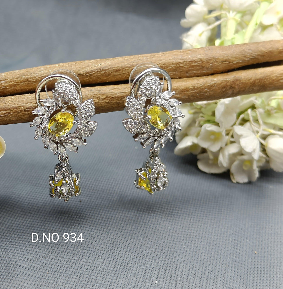 Cz Ad Tops And Stud Earring Rodium Sku 934 C1 - rchiecreation