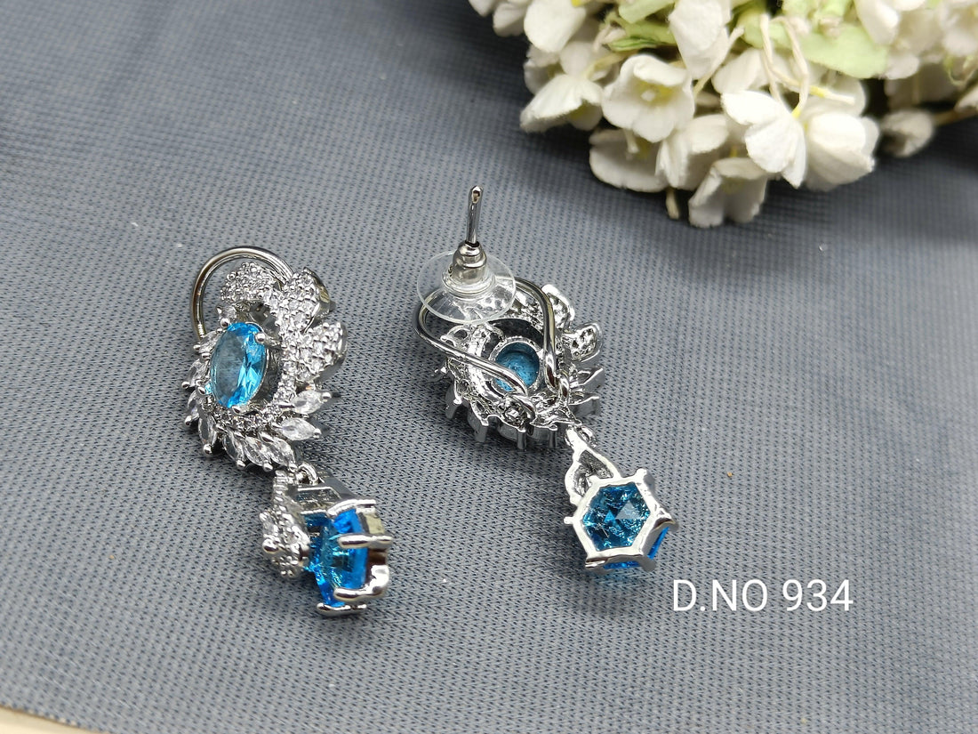 Cz Ad Tops And Stud Earring Rodium Sku 934 C1 - rchiecreation