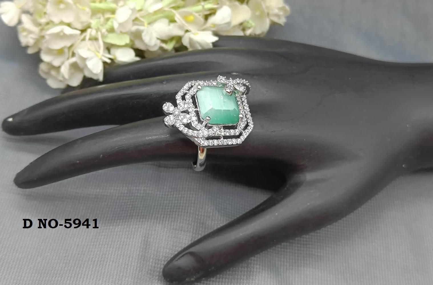 Cz Finger Ring Sku-5941 E4 - rchiecreation