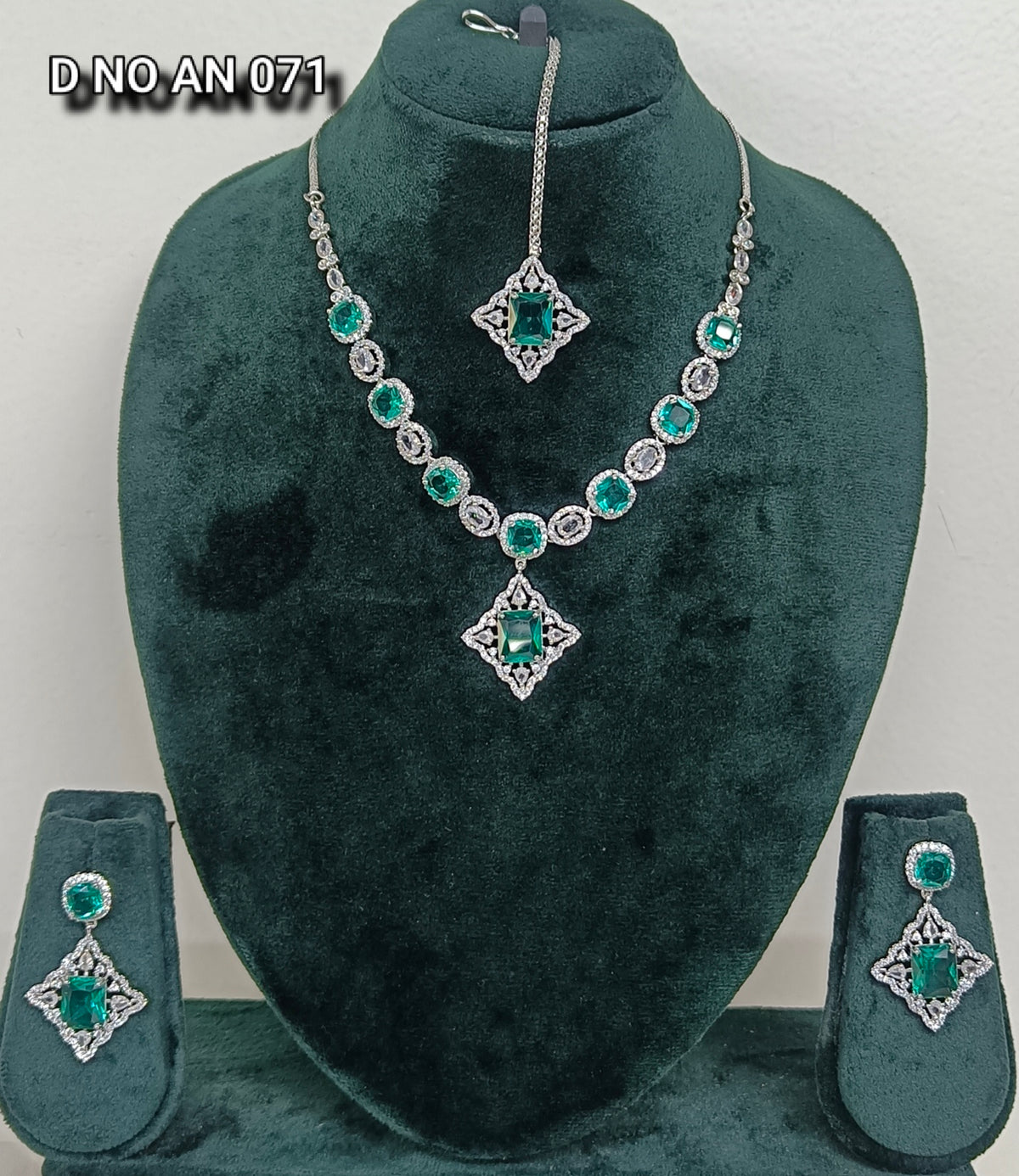 cz ad necklace set with tikka wholesale
