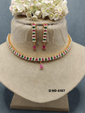 Golden Pearl Necklace Set Sku-6167 D3 - rchiecreation