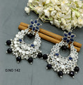 Kundan Mirror Earring Mehndi- 142 E3 - rchiecreation
