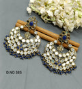 Kundan Mirror Earring Mehndi Sku - 585 E3 - rchiecreation