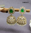 Mehandi Polki Jhumki Earring Sku-611 A4 - rchiecreation