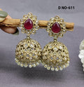 Mehandi Polki Jhumki Earring Sku-611 A4 - rchiecreation