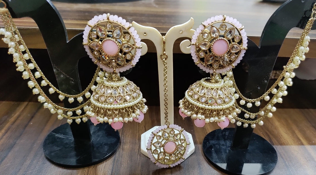 Mehndi Polki Jhumki Earring-Tica Sku -5363 A4 - rchiecreation
