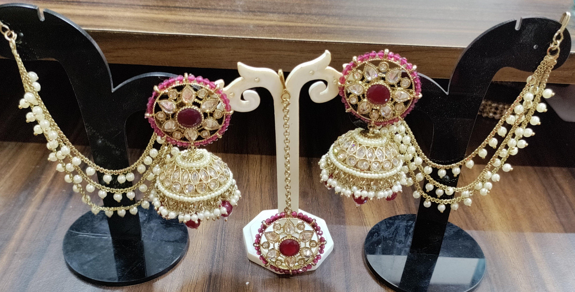 Mehndi Polki Jhumki Earring-Tica Sku -5363 A4 - rchiecreation