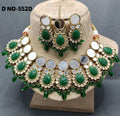 Mirror Kundan Necklace Mehndi Set Sku-5520 B1 - rchiecreation