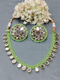 Mirror Polki Necklace Sku-5719 B1 - rchiecreation