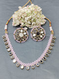 Mirror Polki Necklace Sku-5719 B1 - rchiecreation