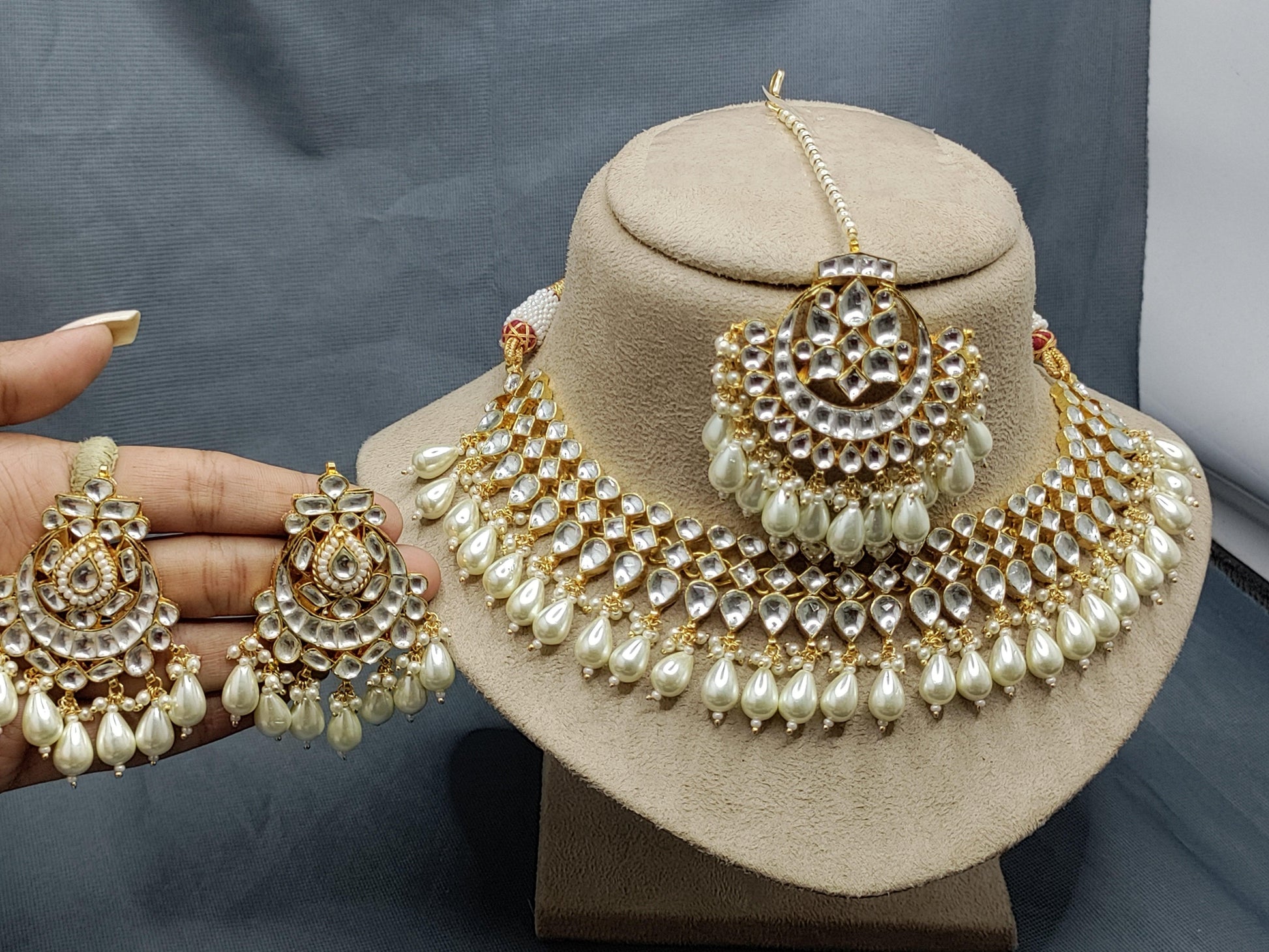 Pachi kundan Necklace Sku-2096 - rchiecreation