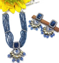 Pearl Victorian Long Polki Necklace Set Sku-5907 B3 - rchiecreation