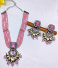 Pearl Victorian Long Polki Necklace Set Sku-5907 B3 - rchiecreation