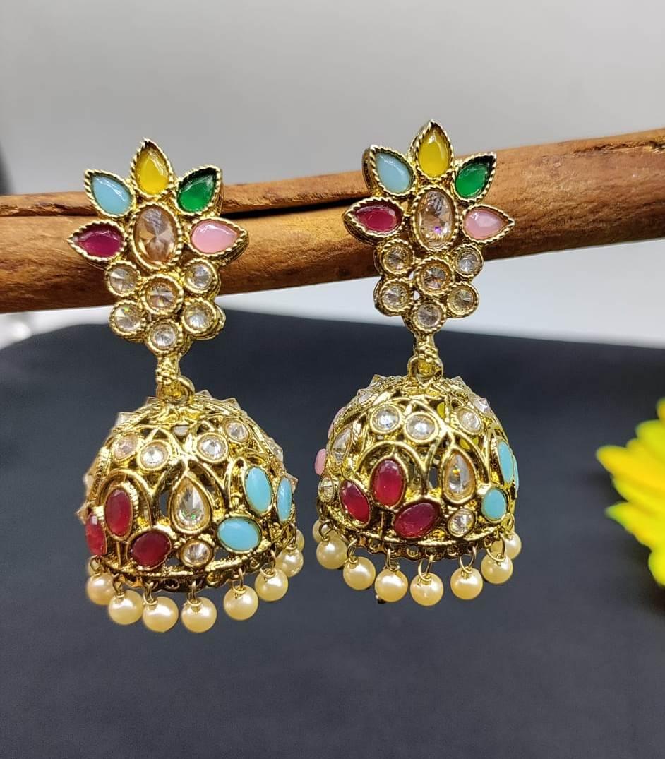 Polki Ad Earring Sku 665 A3 - rchiecreation