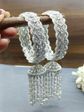 Polki Bangles Rodium Sku-8963 F2 - rchiecreation