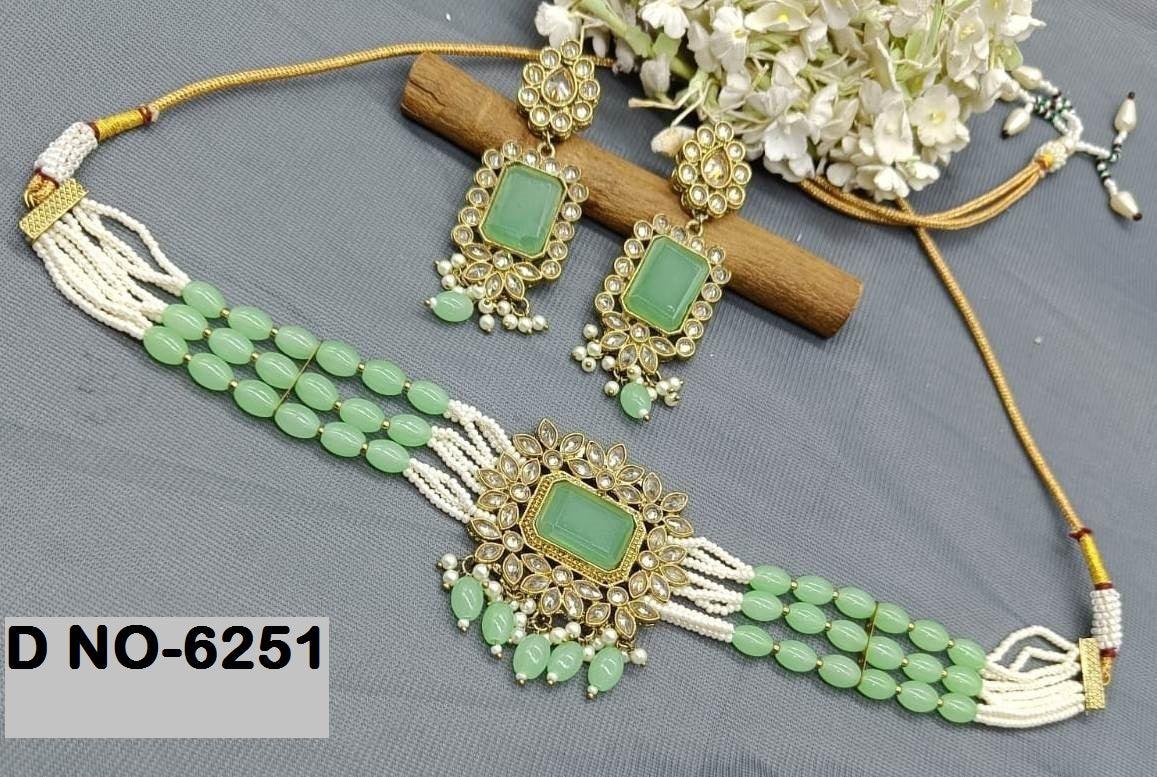 Polki Choker Mehandi Set Sku -6251 B4 - rchiecreation