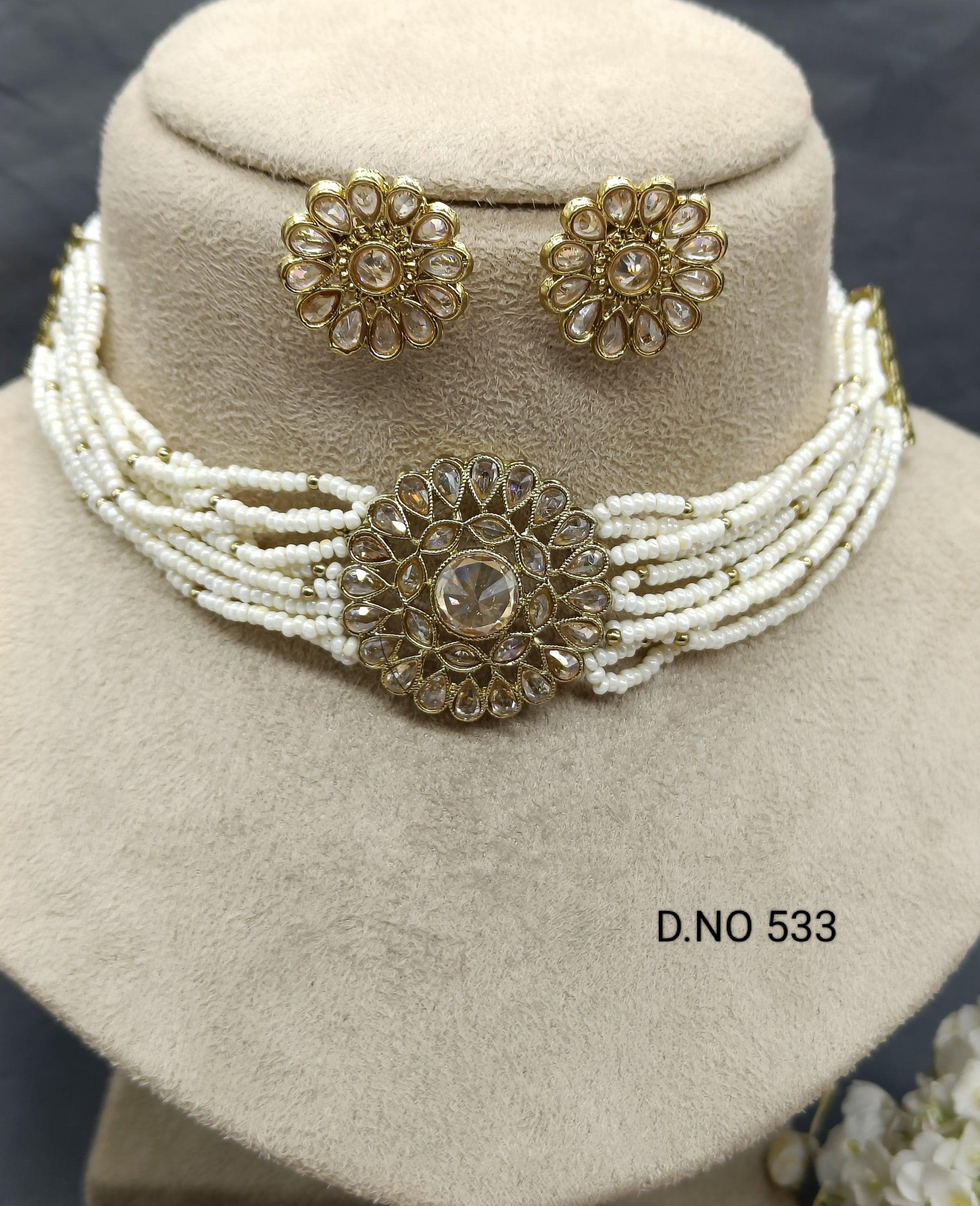 Polki Choker Mehndi Set Sku -533 B1 - rchiecreation